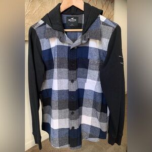 HOLLISTER Navy and Black Plaid Shirt